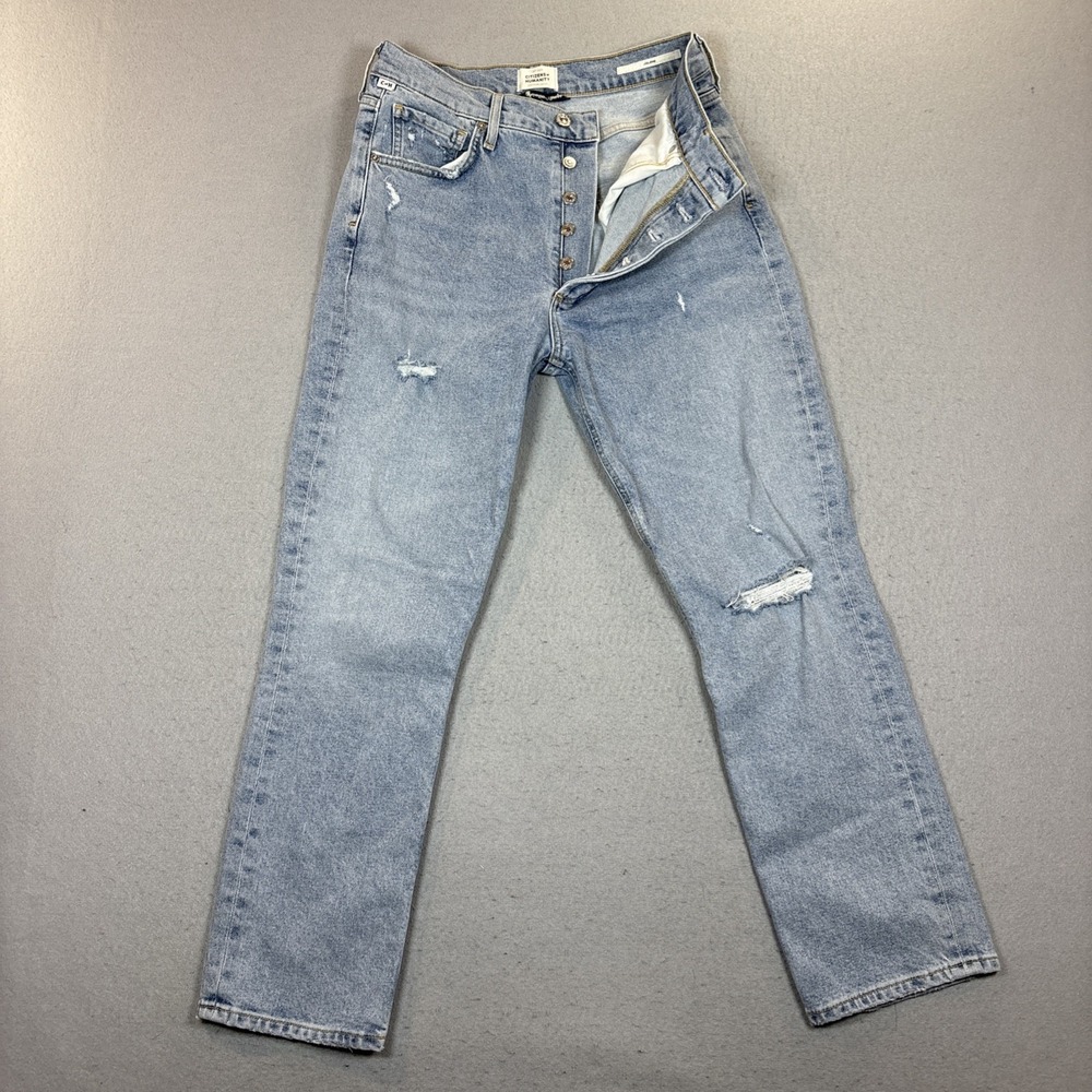 Citizens‎ of Humanity High Rise Button Fly Jolene Jeans Distressed Size 28 women